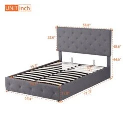Nestfair Full Size Upholstered Platform Bed With A Hydraulic Storage System - Grey -Furniture Kids Store 024a9ef7 4cc3 48bc a3d6 d244ffe51c0b