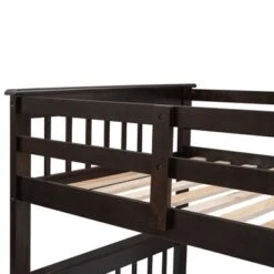 Twin-Over-Full Bunk Bed With Drawer And Guard Rail, Espresso Color - Espresso - Twin -Furniture Kids Store 042dbfc1 f960 4ae8 99e0 cc82a3774de5