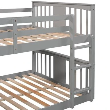 Nestfair Full Over Full Bunk Bed With Ladder - White 9 Nestfair Full Over Full Bunk Bed With Ladder - White - Image 7