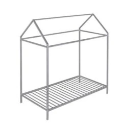 House Bed Frame Twin Size , Metal Platform Bed Floor Bed For Kids - Silver - Twin -Furniture Kids Store 0830a1b3 15d4 432e 93e5 449f5ad999ed