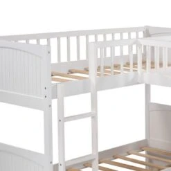 Nestfair Twin Size Bunk Bed With A Loft Bed Attached And Two Drawers - White -Furniture Kids Store 08407e8b e2e4 4aeb b1b6 ed01c744d584