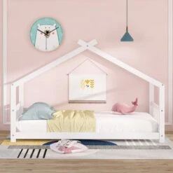 Nestfair House Bed Wood Bed For Kids - Espresso - Twin -Furniture Kids Store 0a634b19 3c51 435d a814 8d393dd47b63