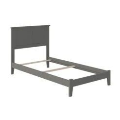 Madison Twin Platform Bed With Open Foot In Grey - Grey - Twin