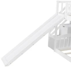 Stairway Twin Over Twin Bunk Bed With Two Drawers And Slide - Grey -Furniture Kids Store 0c6609ed 2368 403d 8f1f f79eb5dab0af