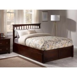 Mission Full Platform Bed With Footboard And Twin Trundle In Walnut - Brown - Full 11 Mission Full Platform Bed With Footboard And Twin Trundle In Walnut - Brown - Full -Furniture Kids Store 0fce2138 b3e0 4320 a6f0 5b91a73efc6b