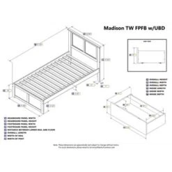 Madison Twin Platform Bed With Footboard And 2 Drawers In White - White - Twin -Furniture Kids Store 156e5905 b1ef 4129 8c09 af2eed1172dc