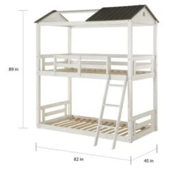 Taylor & Olive Sitka Weathered White Twin-over-Twin Bunk Bed - Twin -Furniture Kids Store 158ed4a8 8f8b 4acf b089 12ba18ded37d