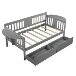 Merax Twin/Full Daybed With Two Drawers, Wood Slat Support - Grey - Twin -Furniture Kids Store 17c73dcd e550 4dae 9b25 cbbb15b98ce8