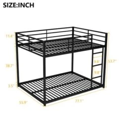 Nestfair Full Over Full Metal Bunk Bed - Black -Furniture Kids Store 18659151 5d35 4679 8298 8594e2a1e6e1