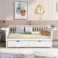 Merax Twin/Full Daybed With Two Drawers, Wood Slat Support - Grey - Twin -Furniture Kids Store 199c04e1 a0b2 4603 93cf cd321dc4ca12