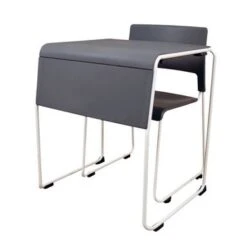 Luxor Lightweight Stackable Student Desk And Chair - Grey