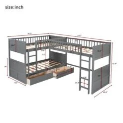 Nestfair Twin Size Bunk Bed With A Loft Bed Attached And Two Drawers - White -Furniture Kids Store 20927def 47f5 4e7e 82b0 4585d89c755c