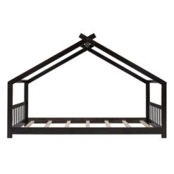 Twin Size House Bed Wood Bed - Espresso -Furniture Kids Store 20f86865 f67a 45c1 b2e2 b036d74f46be