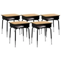 5 Pack Student Desks With Open Front Metal Book Boxes - School Desk - 24"W X 18"D X 22.25" - 31.25"H - Gray 24 5 Pack Student Desks With Open Front Metal Book Boxes - School Desk - 24"W X 18"D X 22.25" - 31.25"H - Gray -Furniture Kids Store 22df0750 f9b2 4ffe aa0f d42540f17904