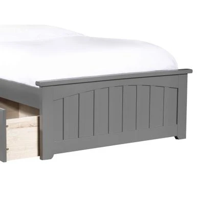 Mission Twin Platform Bed With Matching Foot Board With 2 Urban Bed Drawers In Grey - Grey - Twin 9 Mission Twin Platform Bed With Matching Foot Board With 2 Urban Bed Drawers In Grey - Grey - Twin - Image 7