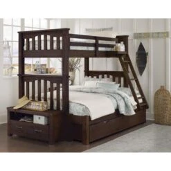 Hillsdale Highlands Harper Twin Over Full Bunk With Trundle, Espresso