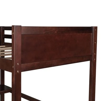 Merax Twin Low Loft Bed With Storage Steps And Desk, Drawers - Espresso 12 Merax Twin Low Loft Bed With Storage Steps And Desk, Drawers - Espresso - Image 10