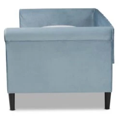 Baxton Studio Cora Modern & Contemporary Light Blue Velvet Upholstered Wood Daybed - Twin -Furniture Kids Store 2f17a4a7 c0da 4b88 8391 45d0474a51fa