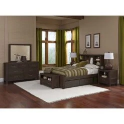 Hillsdale Highlands Full Bookcase Bed With Two Storage Units, Espresso - Espresso - Full