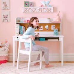 Martha Stewart Kid's Desk With Hutch And Chair - Grey -Furniture Kids Store 33246027 0e20 4616 b421 a7590911930b