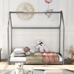 Merax Wood House Bed - Grey - Full -Furniture Kids Store 43a6c405 d39e 41f9 bfab 2f2ff16f5e41