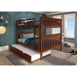 Espresso Full Over Full Mission Bunk Bed With Drawers Or Twin Trundle - Full - With Drawers -Furniture Kids Store 43c185b2 db3f 4c49 b041 5de8f591ae33
