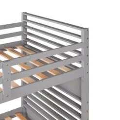 Nestfair Twin Over Twin Wood Bunk Bed With Two Drawers - Grey -Furniture Kids Store 44c5f0f6 6463 4687 8e39 e2c50e79ba96