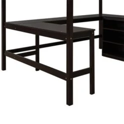 Merax Full Size Loft Bed With Shelves And Desk - Espresso -Furniture Kids Store 48e14801 4c43 4bdc b779 ad54b7d52338