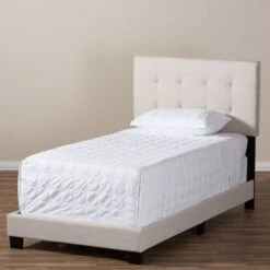 Taylor & Olive Tuxbury Upholstered Twin Platform Bed - Beige -Furniture Kids Store 48f51ac7 80fb 4a4a 9c63 4bb5624f99d4