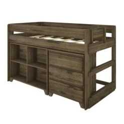 Max And Lily Farmhouse Twin Low Loft With Dresser And Bookcase - White Wash -Furniture Kids Store 4b10a036 b327 4eb0 b783 4791f9902605