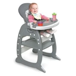 Badger Basket Envee II Baby High Chair With Playtable Conversion - Pink/White -Furniture Kids Store 4e6d5d4f 7fc7 4263 8493 5505969c9932