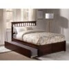 Mission Full Platform Bed With Footboard And Twin Trundle In Walnut - Brown - Full -Furniture Kids Store 527bbac5 7640 497c 8ffd bec9aba58cc1