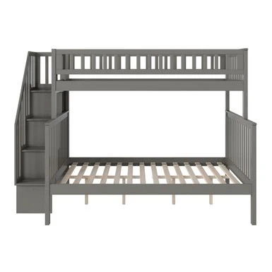 Woodland Staircase Bunk Bed In Grey - Twin Over Full 9 Woodland Staircase Bunk Bed In Grey - Twin Over Full - Image 7