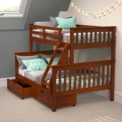 Twin Over Full Mission Bunk Bed With Drawers Or Twin Trundle - With Storage Drawers - Full -Furniture Kids Store 55c442e5 ba9d 48c8 9910 5f23c16ffdc1