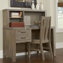 Highlands Collection Driftwood Desk And Hutch - Desk/Hutch Driftwood