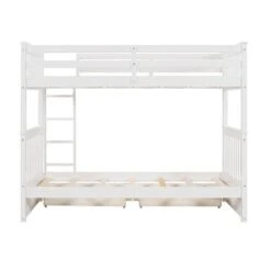Twin-Over-Twin Bunk Bed With Ladders And Two Storage Drawers - White -Furniture Kids Store 5c635845 cf60 4d1c 87d1 a9c9b69c959f