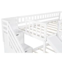 Stairway Twin Over Twin Bunk Bed With Two Drawers And Slide - Grey -Furniture Kids Store 5c9c10d6 4126 4541 8d96 f365c8edd035