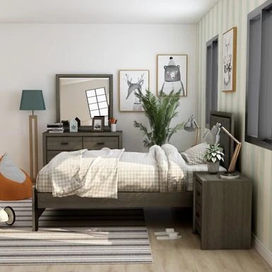 Aury Transitional Grey Upholstered Tufted 5-piece Panel Bedroom Set By Furniture Of America - Twin 3 Aury Transitional Grey Upholstered Tufted 5-piece Panel Bedroom Set By Furniture Of America - Twin