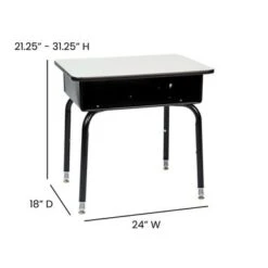 5 Pack Student Desks With Open Front Metal Book Boxes - School Desk - 24"W X 18"D X 22.25" - 31.25"H - Natural -Furniture Kids Store 6032e398 3ad2 49be 940e b469096c4ee3