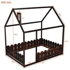 Merax Full Size House Bed Frame With Fence - White -Furniture Kids Store 6160d1ef a881 456a 9bd3 d13e5b39ad31