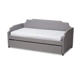 Baxton Studio Contemporary Twin Size Daybed With Roll Out Trundle Guest Bed - Grey