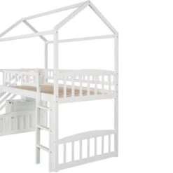 Nestfair Twin Size Loft Bed With Stairs And Two Drawers - White 29 Nestfair Twin Size Loft Bed With Stairs And Two Drawers - White -Furniture Kids Store 63bc37a4 7cc1 42e5 a8c8 13e28eb933d0