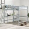 Hillsdale Kids And Teen Caspian Full Loft Bed W/ Chair & Hanging Nightstand - Grey - Full -Furniture Kids Store 64fed3fc 8fbb 48eb a88d df947cd9f823