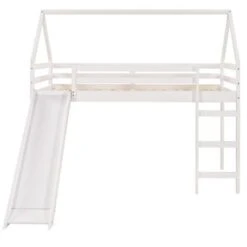 Nestfair Loft Bed House Bed With Slide - Grey - Twin -Furniture Kids Store 656422bb 2523 4fe3 82d3 23ae228c173f