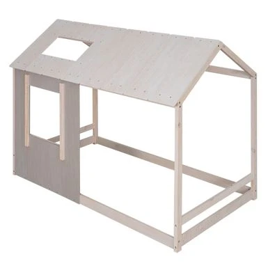 Merax Twin Size House Platform With Roof And Window - Antique Grey+Antique White 12 Merax Twin Size House Platform With Roof And Window - Antique Grey+Antique White - Image 10
