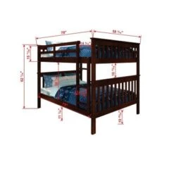 Cappuccino Full Over Full Mission Bunk Bed With Drawers Or Trundle - With Drawers - Full -Furniture Kids Store 6891fe17 7a8c 48be ac69 5d13258ad294