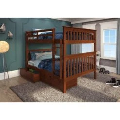Espresso Full Over Full Mission Bunk Bed With Drawers Or Twin Trundle - Full - With Drawers