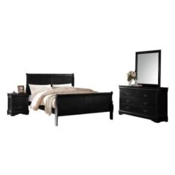 Acme Furniture Louis Philippe Black 4-Piece Sleigh Bedroom Set - Twin -Furniture Kids Store 6c0176e6 d5d6 4ab3 a20a f998c13ba6b9