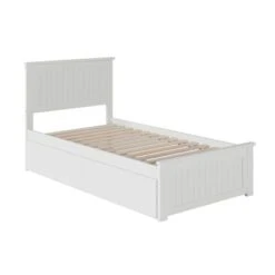 Nantucket Twin Platform Bed With Matching Foot Board With 2 Urban Bed Drawers In White - White - Twin -Furniture Kids Store 6cc32c5b 1b38 44dc afd2 07af4045057d