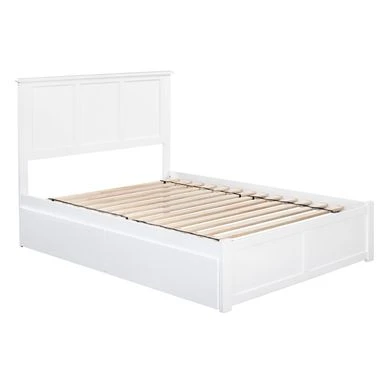 Madison Full Platform Bed With Footboard And 2 Drawers In White - White - Full 7 Madison Full Platform Bed With Footboard And 2 Drawers In White - White - Full - Image 5